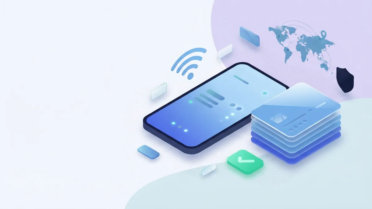 هاتف وبطاقات بيانات مرتبة للتخطيط للإنفاق على الهاتف المحمول