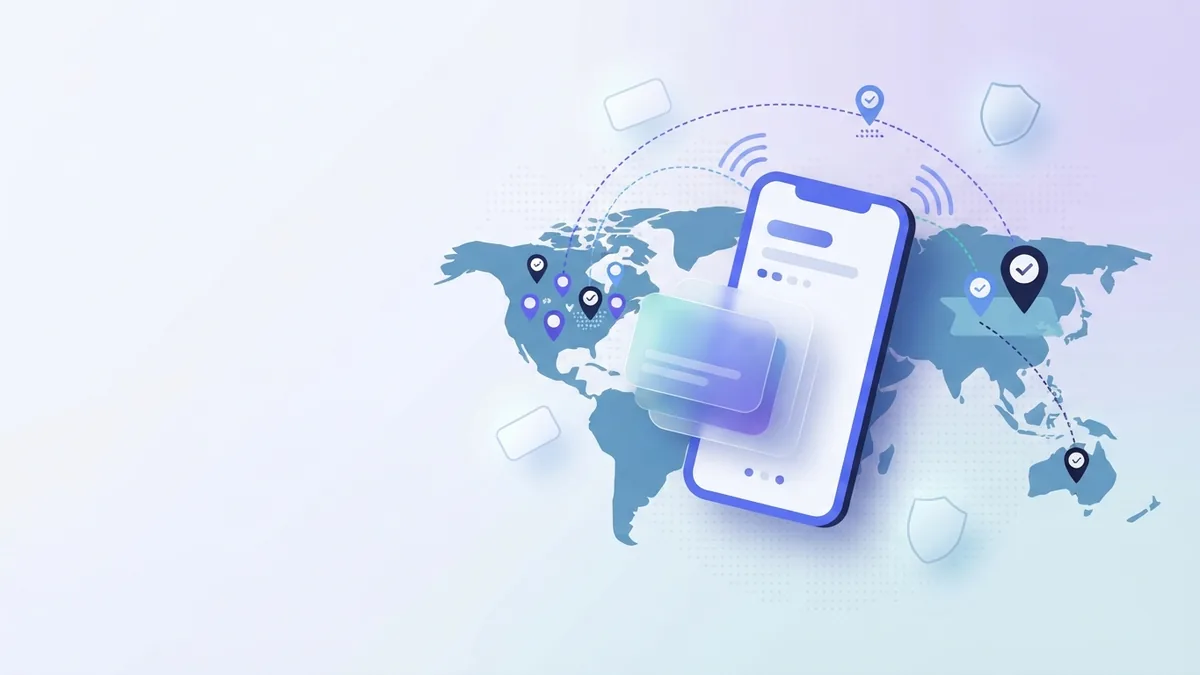 Cestovatel kontroluje nastavení telefonu před použitím mobilních dat v zahraničí.