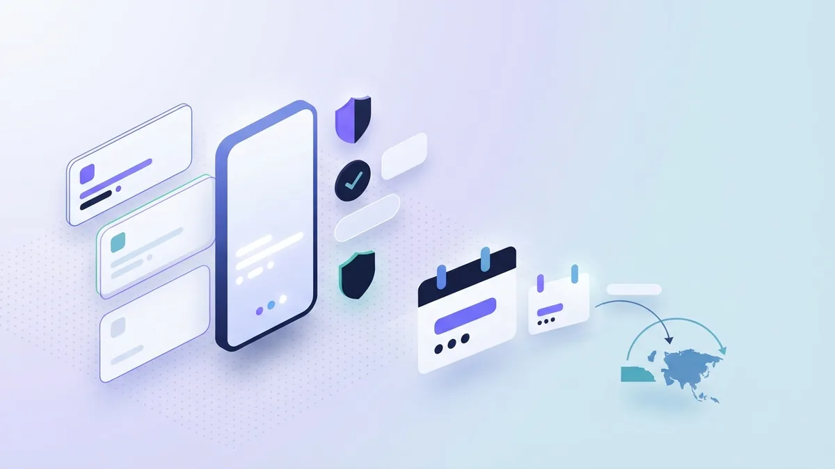 Flache Vektorillustration von Mobilfunk-Aufladekarten zur Darstellung verschiedener Gültigkeitsdauern für Prepaid-Tarife