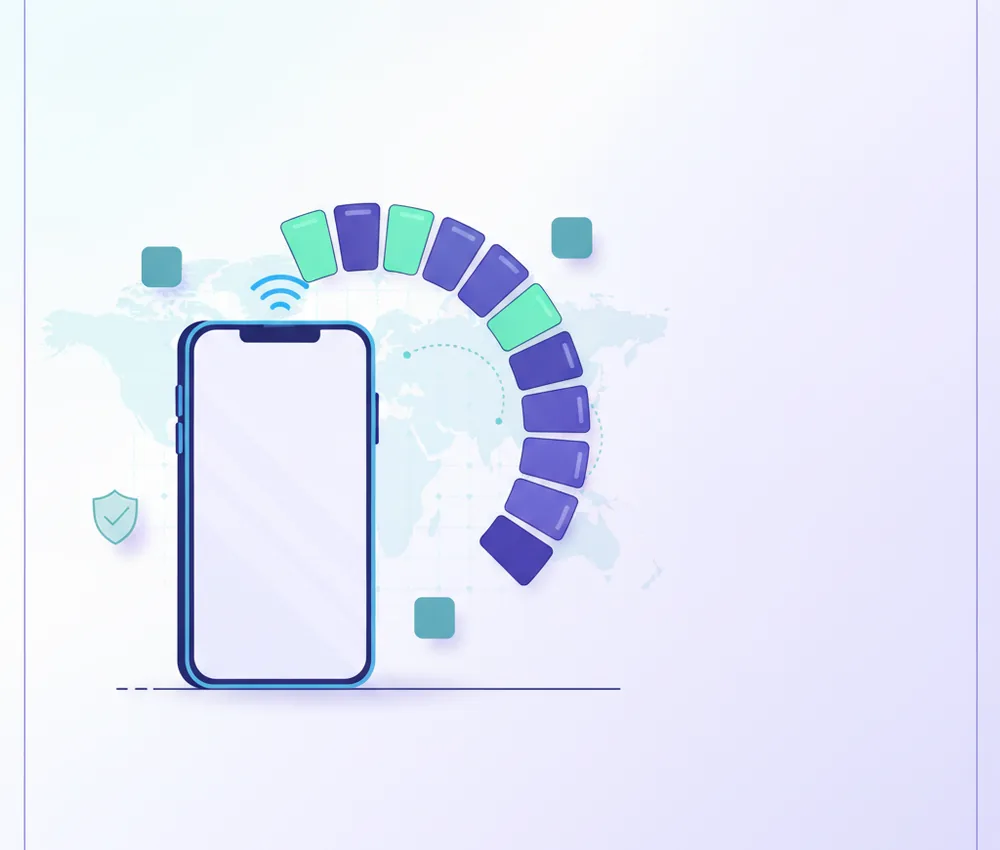 a phone beside a segmented pay-as-you-go meter