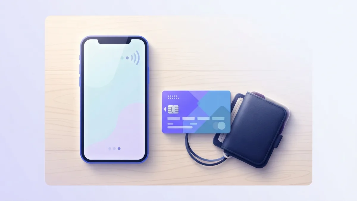 Airtime to wallet basics Phone and prepaid airtime card arranged for a mobile money transfer