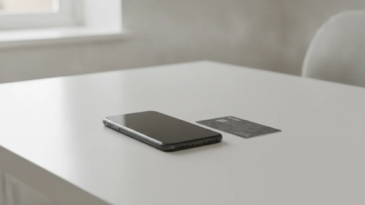 Smartphone and bank card arranged for an online mobile credit payment