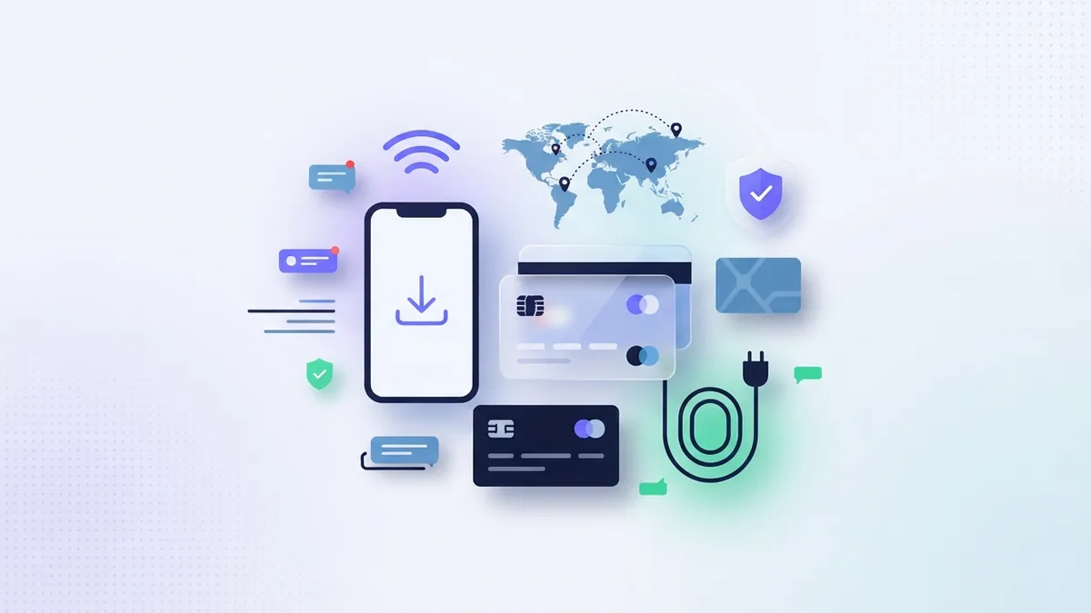 Prepaid voucher and smartphone showing different ways to manage mobile airtime