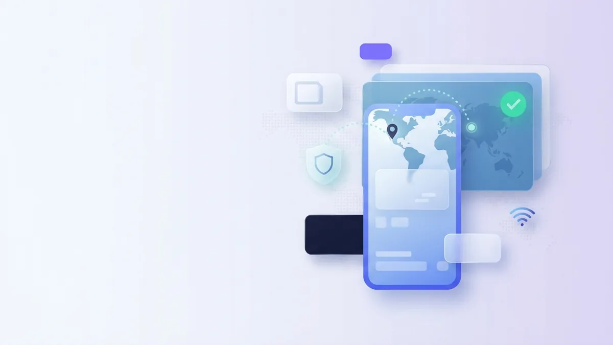 モバイルアプリでチャージする 抽象的な空白のパネルが表示されたスマートフォンで、アプリを使った携帯電話へのチャージを表現