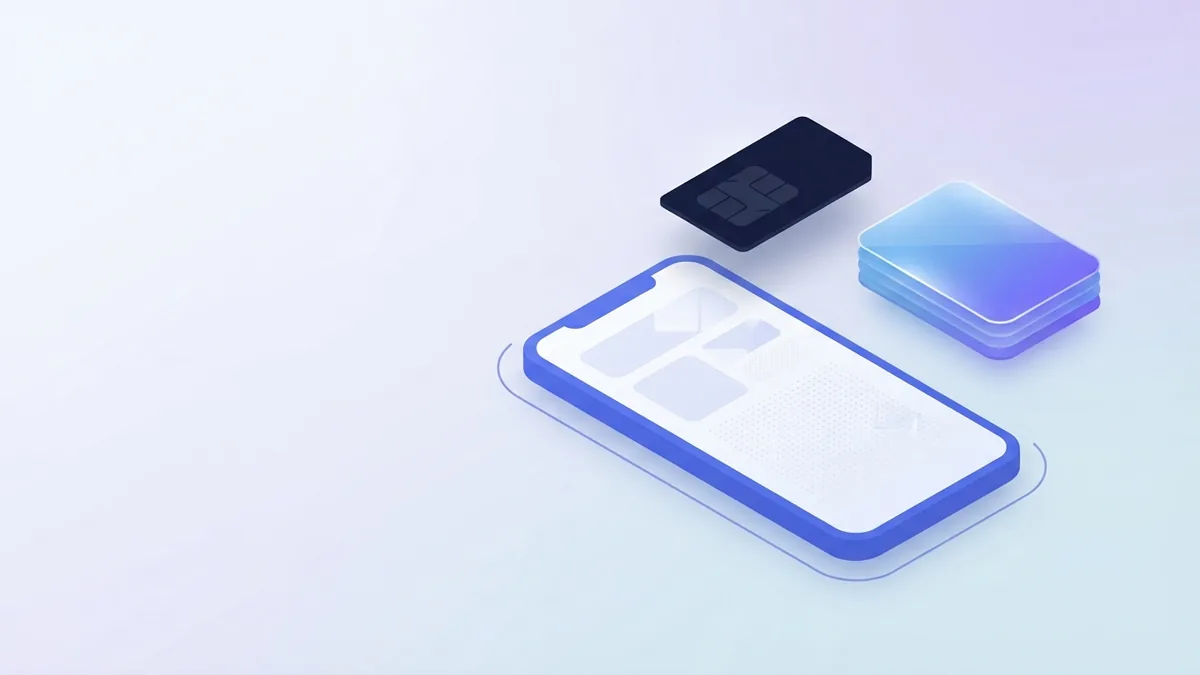 Flexible prepaid phone top-ups A phone and blank prepaid cards illustrating flexible mobile top-ups without a contract